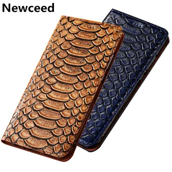 

Python pattern genuine leather case for Xiaomi Redmi Note 8 Pro holster phone case card holder for Xiaomi Redmi Note 8 flip case