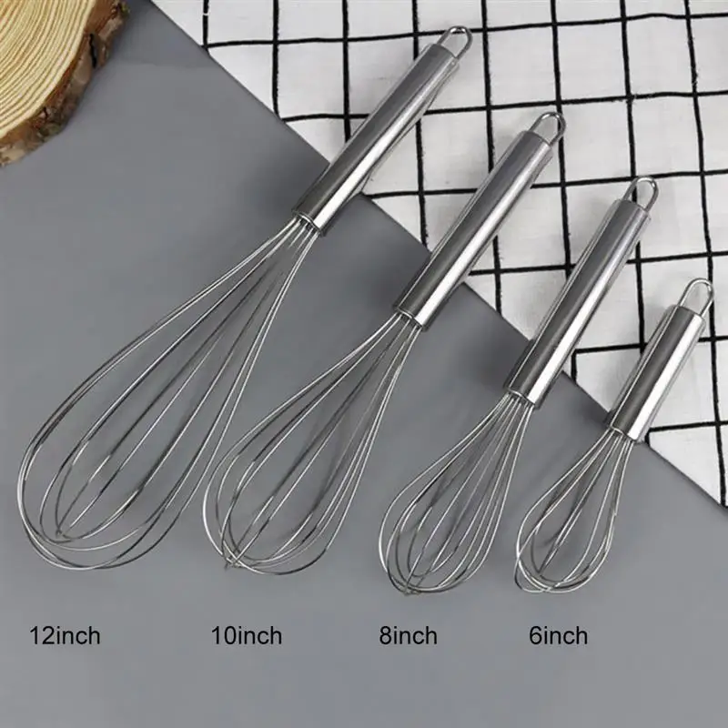 Stainless Steel Milk Cream Butter Whisk Mixer Utensils Kitchen Tools Balloon Egg Beater Manual Egg Whisk Kitchen Accessories