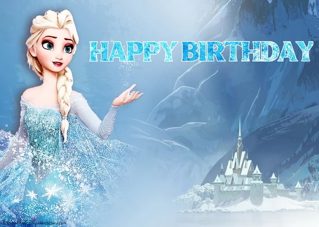 Disney Frozen Anna Elsa Princess Party Backdrops For Photo Customize Happy Birthday Kids Party Decorations Baby Shower 
