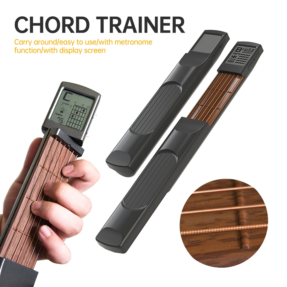 

SOLO Portable Guitar Chord Trainer Pocket-Guitar Practice Tools LCD Musical Stringed Instrument Chord Trainer Tools for Beginner