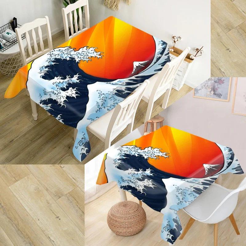 Great Wave Of Kanagawa Tablecloth Kitchen Dining Table Decoration Home Rectangular Party Covers Office Plain More Size | Дом и сад