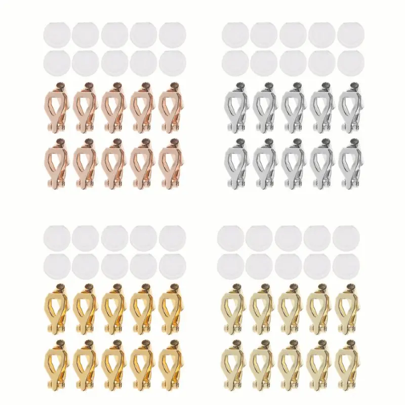 

20Pcs DIY Earring Converter With Comfort Earring Pads Turn Any Pierced Earrings Into Clip-On No-pierced Jewelry Findings