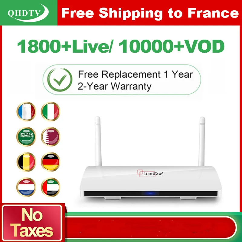 

Leadcool Tv Box QHDTV France IPTV 1 Year Subscription Code Belgium Netherlands French Arabic leadcool QHDTV Android 8.1 IPTV Box