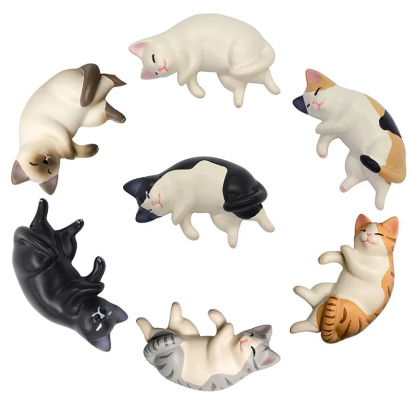 3Pcs Lazy Cat Refrigerator Magnet Message Photo Wall Sticker Creative Cute Sleep Cat Home Decoration Accessories magnetic fridge magnets magnetic sticker magnetic fridge stickers refrigerator decor