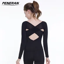 PENERAN Осенняя Спортивная одежда для женщин, рубашки для йоги, быстросохнущие женские спортивные топы для фитнеса, футболки с длинными рукавами для бега, спортивные майки для спортзала