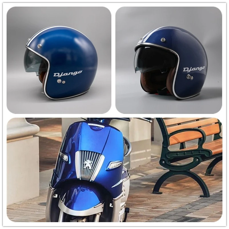 

Универсальный мотоциклетный оригинальный шлем для скутера Peugeot Django Ретро полушлем