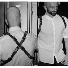 Мужской ремень Gogo для танцовщицы, аксессуары, костюм для джаза, танца DS, перекрестный ремень в стиле панк, ремень на грудь, кожаная одежда в стиле "диджей" 1143