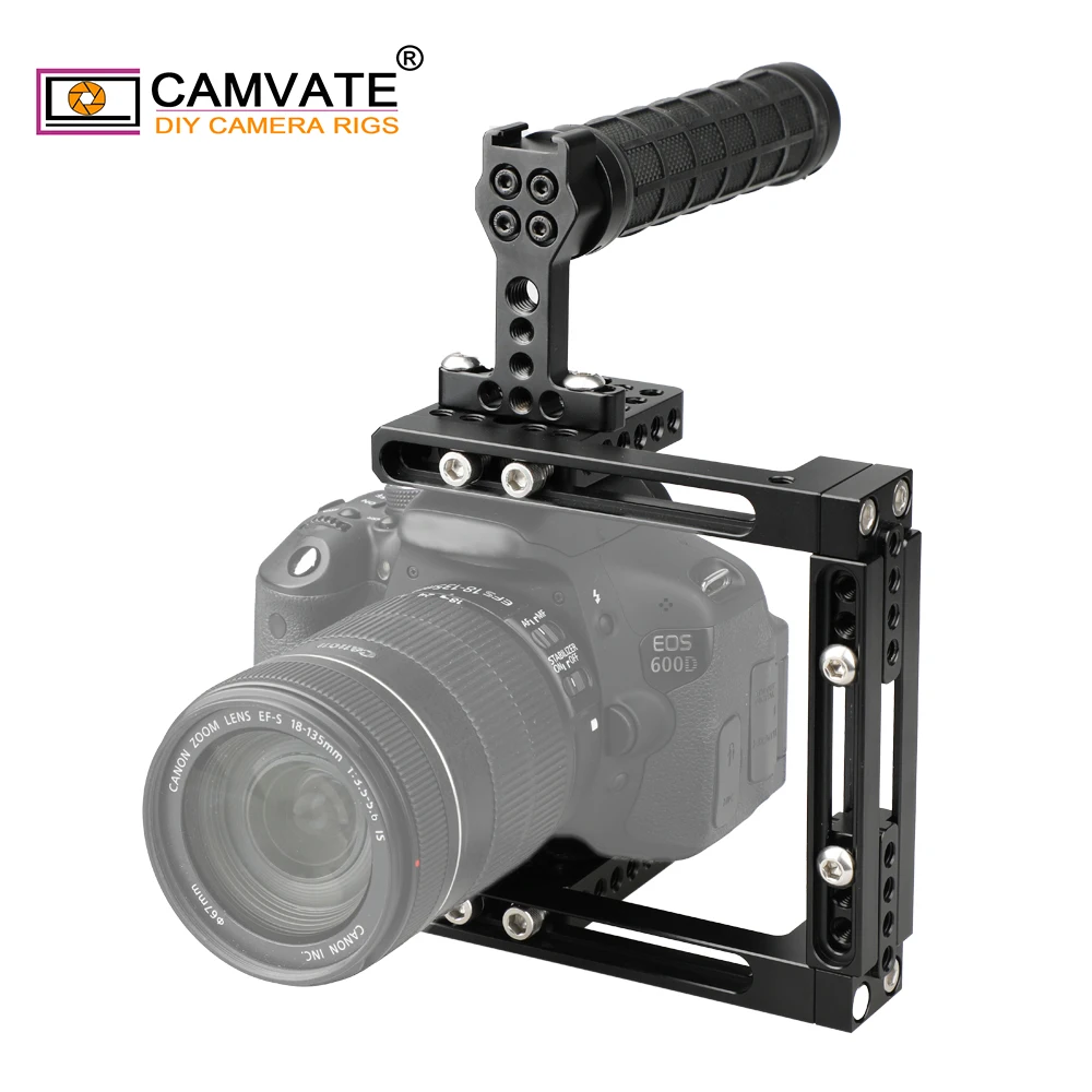 CAMVATE Dual-use Adjustable Cage with Top Handle Rubber C1724 Camera
