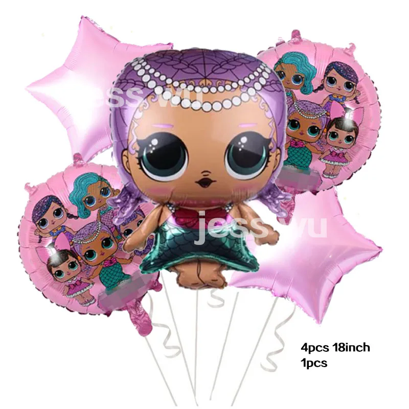 

5pcs Hot style surprise doll LOL aluminum balloon bar birthday party decoration wedding decoration balloons