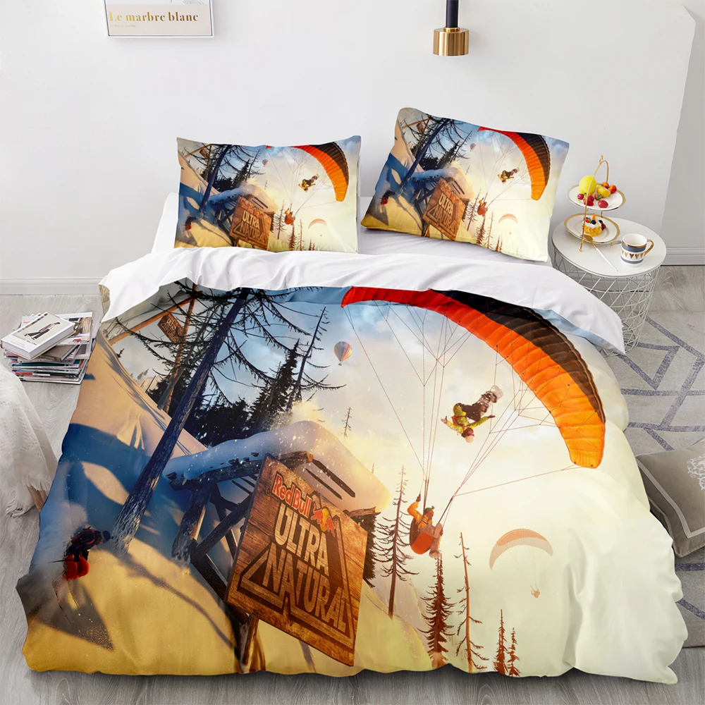 

Extreme Sport Bedding Set Single Twin Full Queen King Size Ski Winged Flight Bed Set Children's Kid Bedroom Duvetcover Sets 010