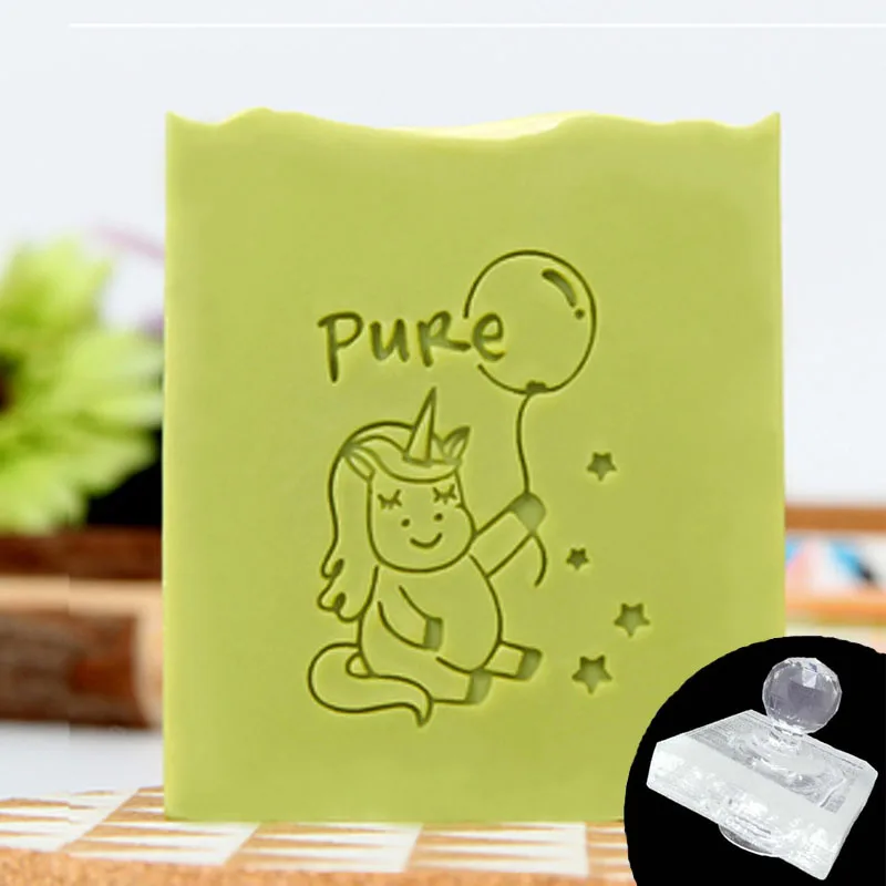 Transparent Acrylic Soap Stamp for Soap Making, Animal, Sheep, Dove Pattern, Home Cleaning, Natural Seal, Chapter Seal