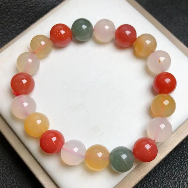 NaturalColorfulJadesBraceletAgateBanglesWomenHealingGemstone