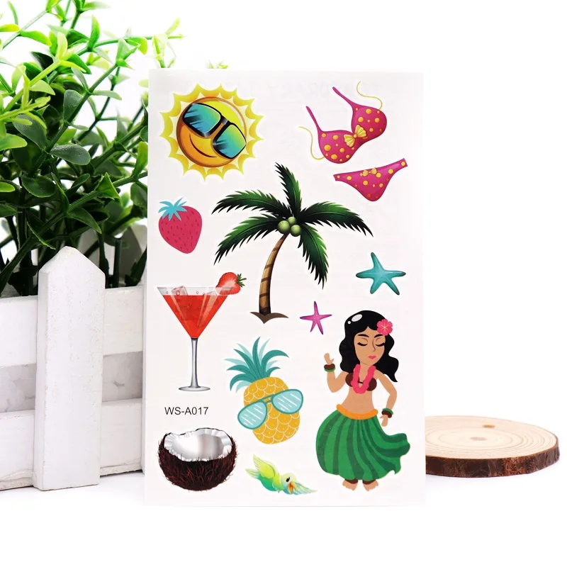 Летние Гавайские вечерние бумажные тарелки и Соломки с ананасом Фламинго бинкин воздушный шар очки баннер украшения для тропического пляжа Вечерние - Цвет: 5pcs A