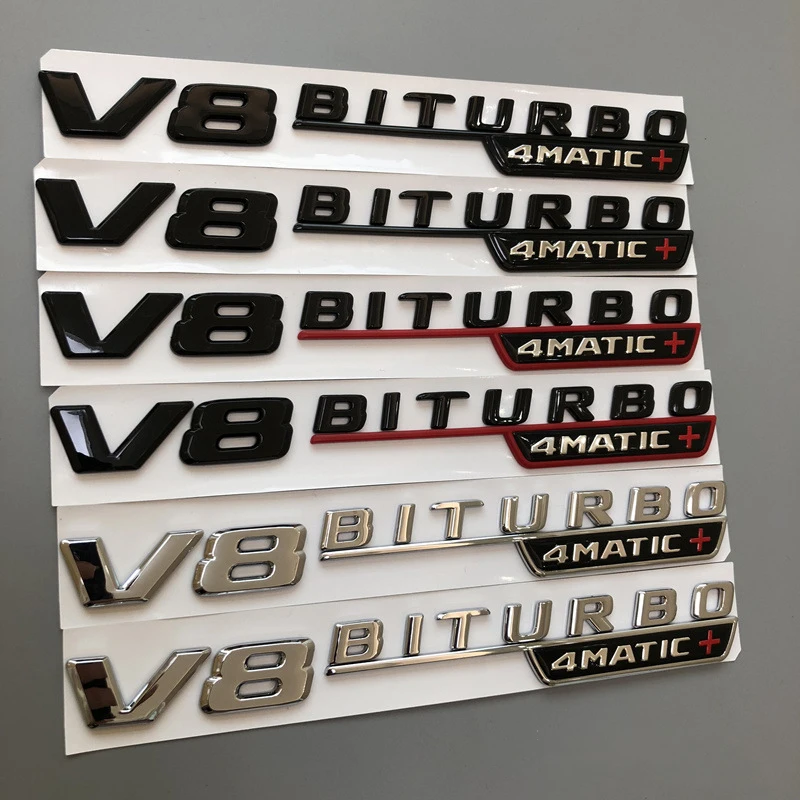 Стикер V8 BITURBO 4matic + автомобильный для Mercedes Benz AMG C63 W212 E63 W207 W176 S63 A45 X156 W117 Cla45 W205 GT SLC CL
