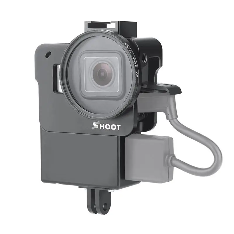 Защитный чехол Vlog Cage для GoPro Hero 7 6 5 крепление для микрофона Vlogging корпус Корпус рамка чехол Холодный башмак с УФ