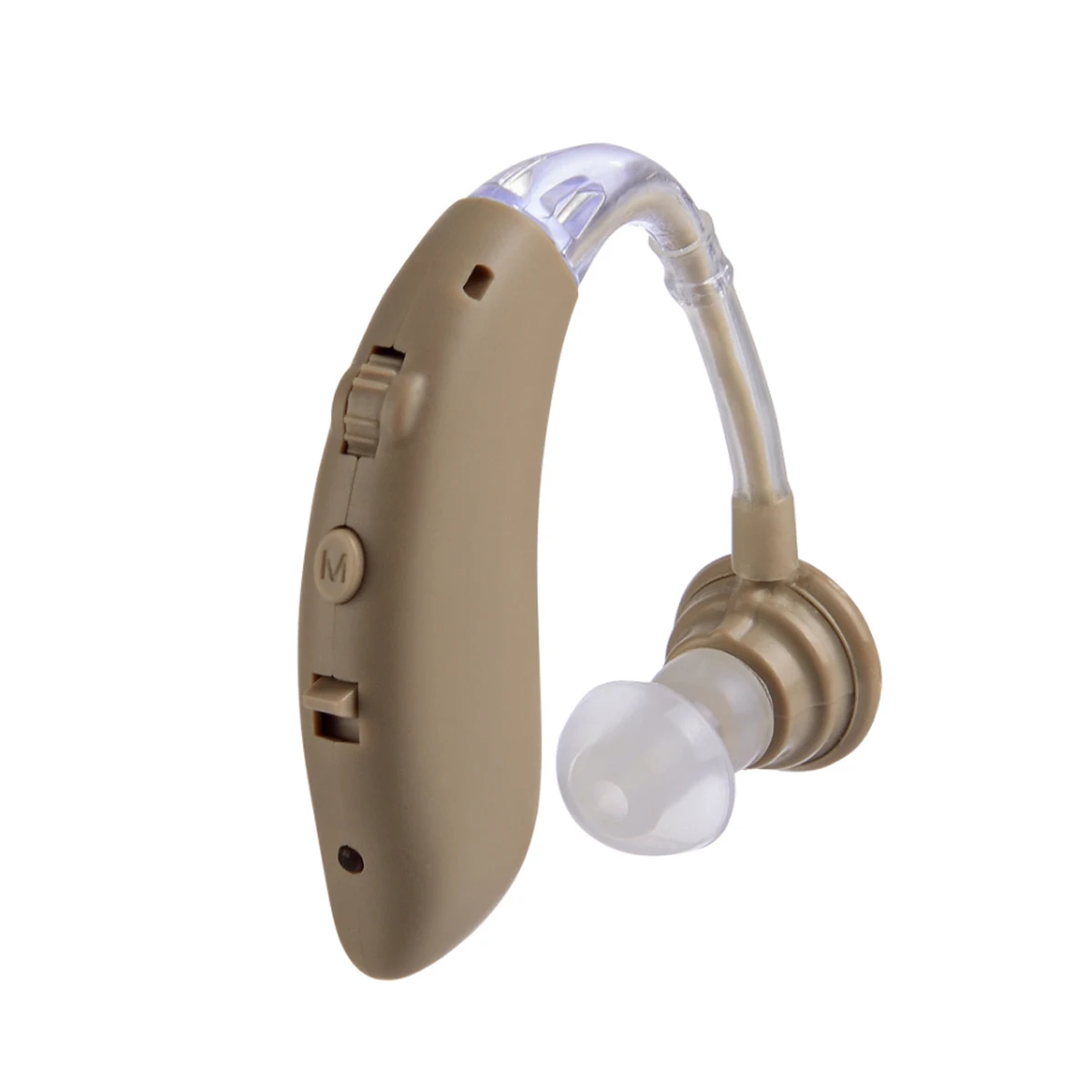 1 шт. перезаряжаемые беспроводные, небольшие, Bluetooth цифровые слуховые аппараты звуковые усилители беспроводные слуховые аппараты для глухих пожилых людей - Цвет: Бежевый