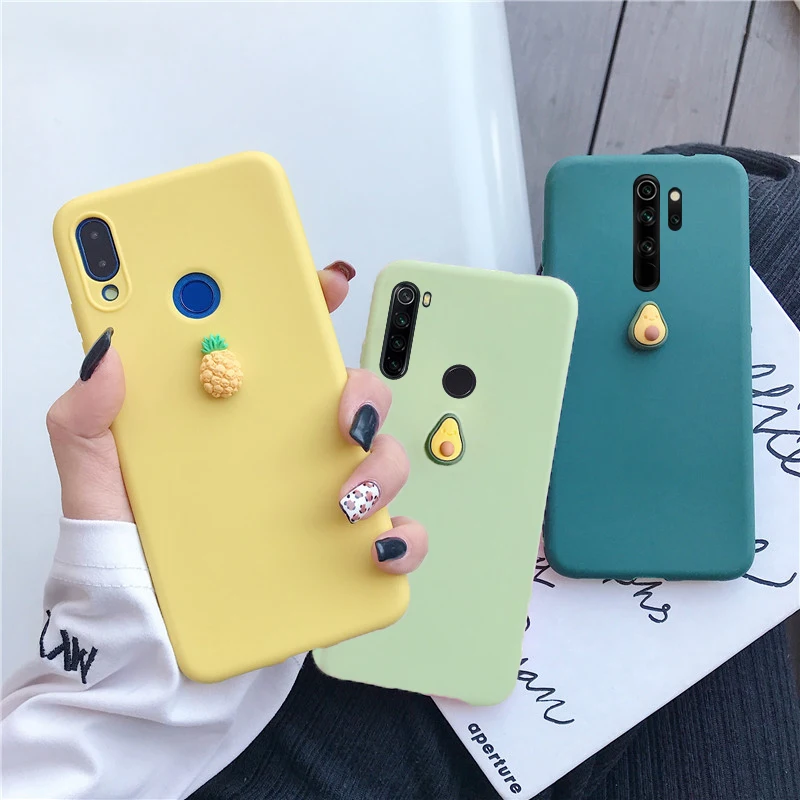 

3d cute silicone fruit case on for xiaomi redmi note 8t 8 8a 7 7a k20 note 6 5 4 4x pro plus prime soft tpu back cover fundas