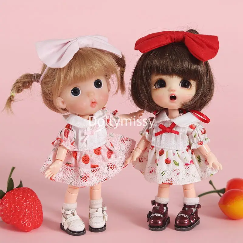 

New 2pcs/set Cute Doll Clothes flower skirt +headwear for 1/12bjd,obitsu11,mollys,ob11 Doll Clothes Accessories for dolls