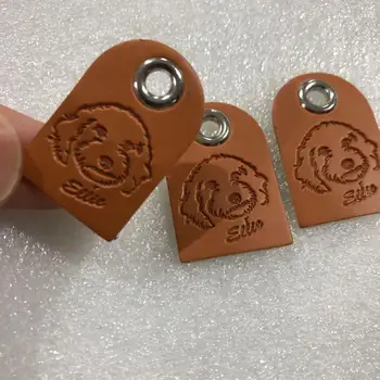 

eyelet leather label / Custom made Leather Label ,Garment Labels ,PU patch ,Leather patches , Main label for Clothes Jeans Bags