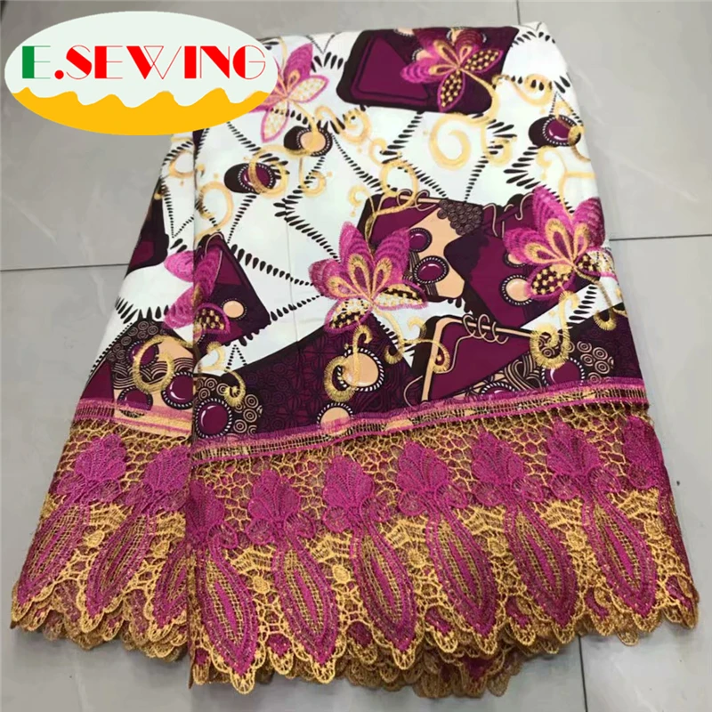 Синий Анкара африканская восковая кружевная ткань нигерийский стиль печати восковая гипюровая кружевная вышивка материал Анкара восковая ткань