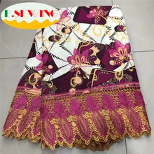 Синий Анкара африканская восковая кружевная ткань нигерийский стиль печати восковая гипюровая кружевная вышивка материал Анкара восковая ткань