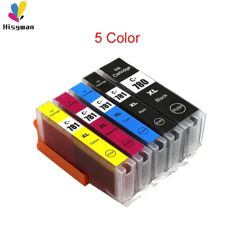 5 color Hisywan PGI780 CLI781 чернильный картридж для Canon PGI 780 Pixma TR8570 TS9170 TS8170 принтер для Canon PGI-780 CLI-781 - Цвет: 5 color