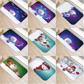 

40x60cm Cute Diy Print Floor Mat Bathroom Ground Mats Slip Door Bath Pad Rug snow cartoon