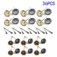 36 шт. прочная стальная проволочная щетка 40x25 мм режущая роторная щетка проволочные щетки для шлифовальной машины роторный инструмент для мини-дрели полировки