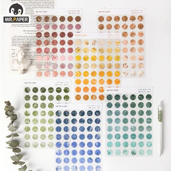 

Mr.paper 6 Designs Light Time Color Dot Deco Diary Washi Wove Sticker Scrapbooking Planner Decorative Scooter Stationery Sticker