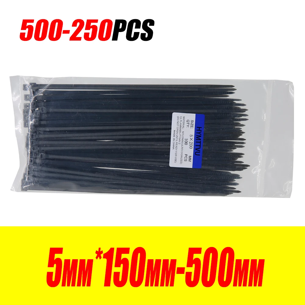 High Quality Cable Selflocking Plastic Tie 5mm*150500mm Industrial