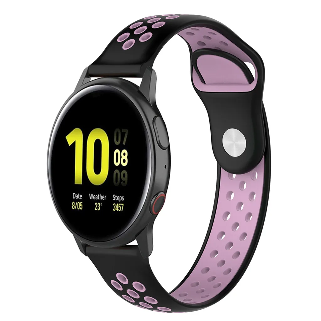 Ouhaobin силиконовый ремешок для samsung Galaxy Watch Active 2 40 мм/44 мм дышащий спортивный браслет 20 мм 1011#2