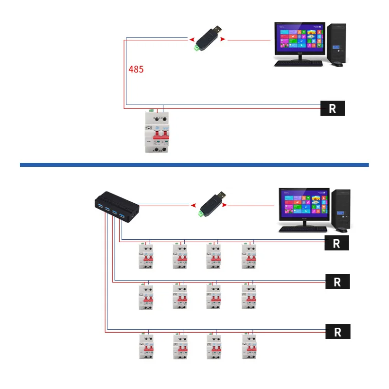 1P 2P 3P 4P 16A 20A 32A 63A 80A 100A автомат защити цепи с RS485 функции связи