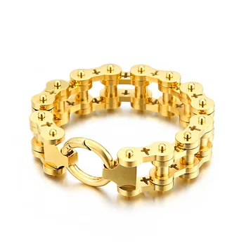 

Fashion Men Creat Silver Color Black Gold Engine Bike Stainless Steel Cross Rock Locomotive Bicycle Bike Bracelets Jewelry