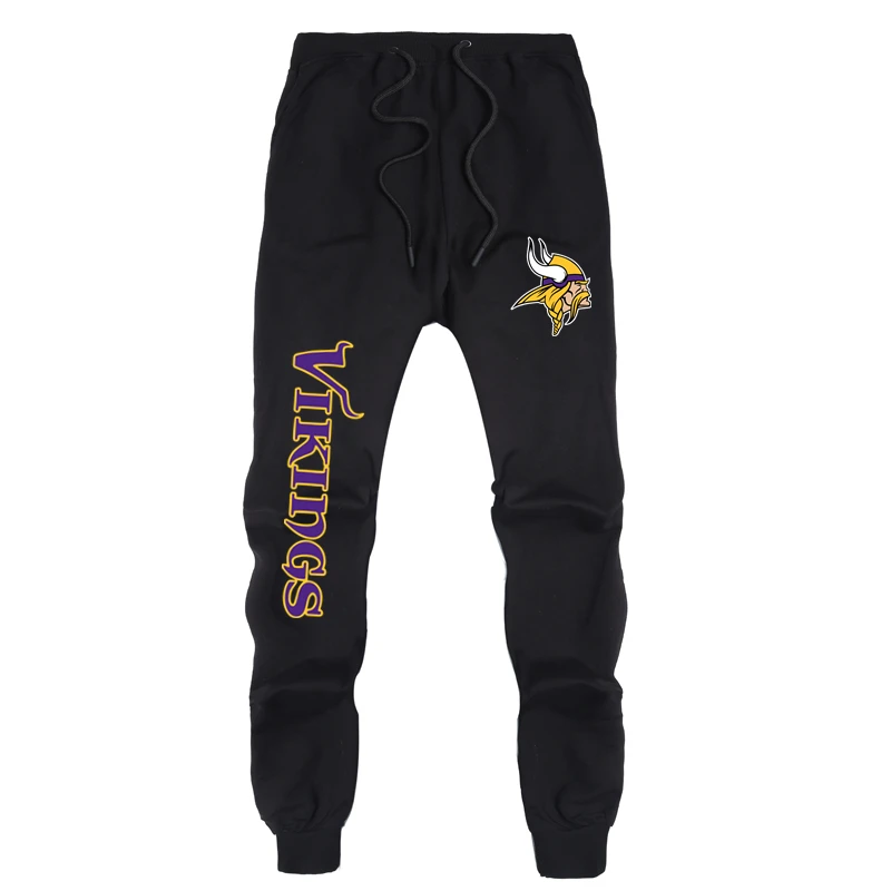 Vikings Black Новинка весна и осень 49ers Saints Повседневные штаны Vikings Мужская хлопковая повседневная одежда для футбола новые мужские повседневные спортивные штаны для влюбленных - Цвет: Vikings Black