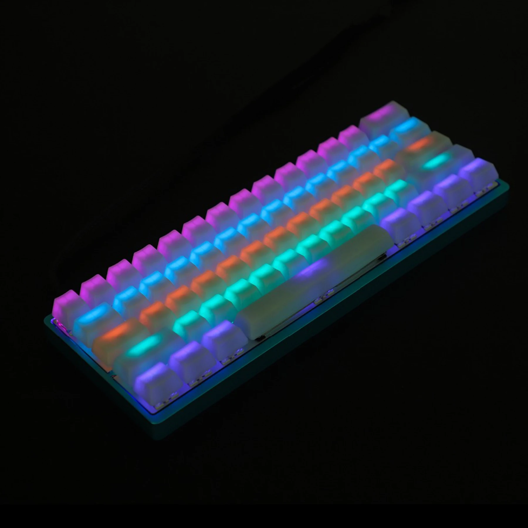 Brilho em Branco da Névoa do Leite do Abs da Chave do Iso 108 87 61 do Ansi do Perfil do Oem Através dos Keycaps Gk61 para o Teclado Mecânico Rgb
