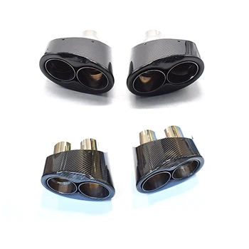 

Hot selling One pair of four out carbon fiber car exhaust pipe tail muffler tip for RS3 RS4 RS5 RS6 RS7 A6 A7A5 a4 a3tips