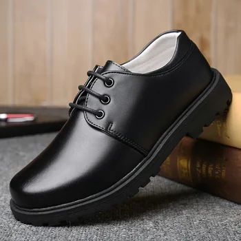 

black leather school shoes for boys lace up dress shoes