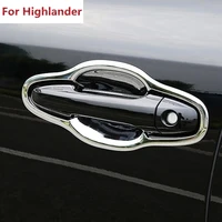 The New For Toyota Highlander Kluger 2014 2015 ABS Chrome Side Door Handle Bowl Cover Door Handle Trim Car Accessories 8pcs/set