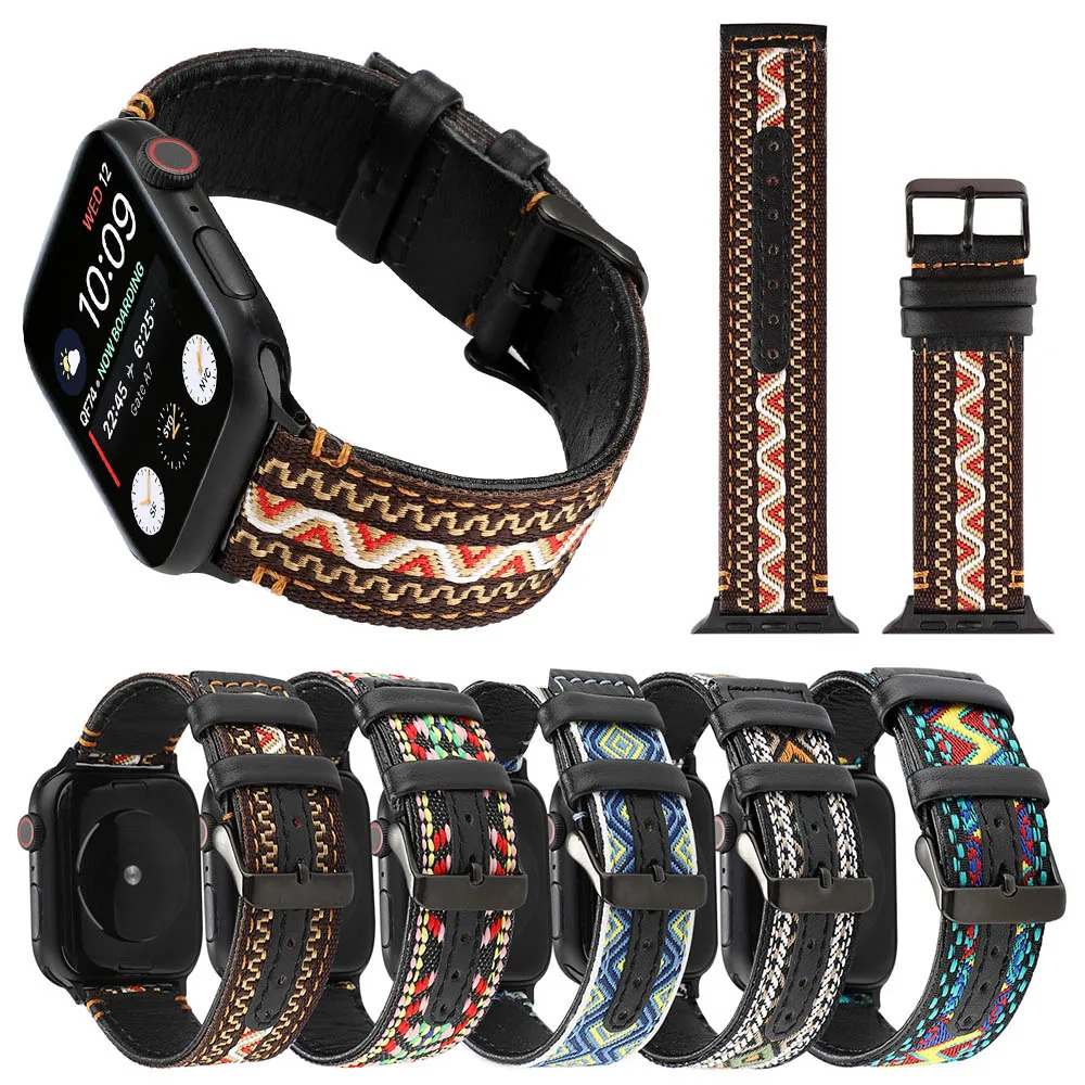 

Fashion Suture Style Leather Strap for Apple Watch Band Series 5 4 3 2 1 Bracelet for iWatch 40mm 44mm 38mm 42mm Clock Belt