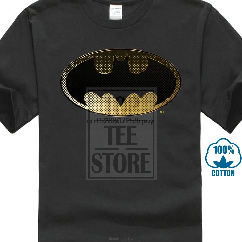 Batman Halftone Bat Premium Adult Slim Fit T-Shirt Batman Halftone Bat Premium Adult Slim Fit T-Shirt