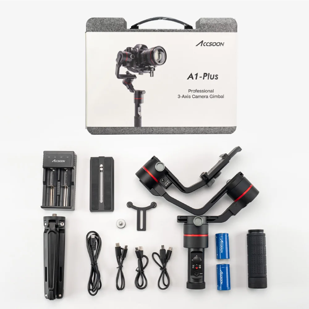 Accsoon A1 плюс 3-осевой ручной шарнирный стабилизатор для камеры GoPro 3,6 кг Laadvermogen полный Visuele zonder Крышка Для беззеркальных/цифрового однообъективного зеркального фотоаппарата