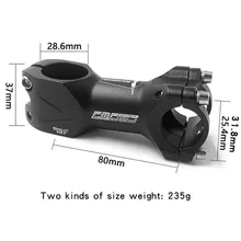 Fmf mountain bike haste bicicleta estrada hastes de 28.6mm garfo para 25.4/31.8mm guiador preto liga de alumínio comprimento 38/60/80mm