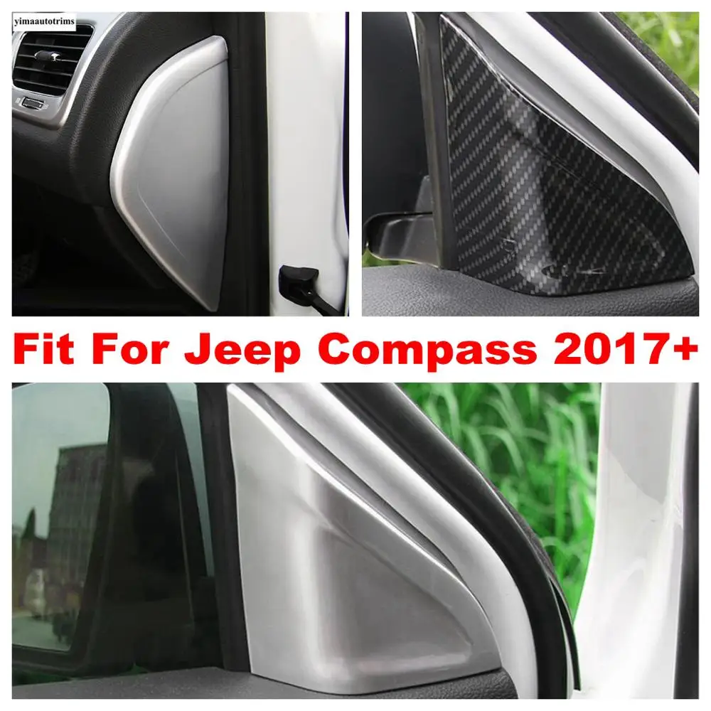 

Front Triangle Pillar A Audio Stereo Speaker / Dashboard Sequins Cover Trim Accessories For Jeep Compass 2017 - 2020 Interior