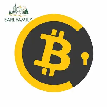 

EARLFAMILY 13cm x 12.9cm For Lightning Bitcoin Car Styling Stickers Trunk Fine Decal Personality Creative Surfboard Campervan