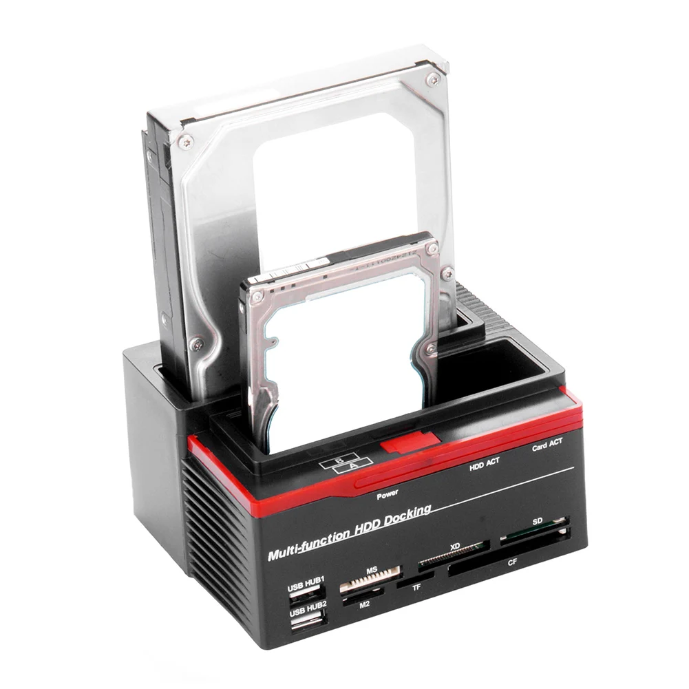  Multifunción Dual Slot 25/35 pulgadas IDE SATA SDD HDD estación de acoplamiento lector de tarjetas