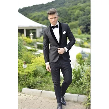 

Fashion Men Suit Set 2019 Slim Fit Mens Suits With Pants (Jacket+Pants) Wedding Party Prom Blazers Groom Best Man Tuxedos Homme