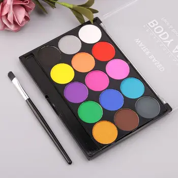 

15 Colors Non Toxic Water-soluble Body Paint Pigments Makeup Face Painting Kit With Brush For Christmas Fancy Carnival Party