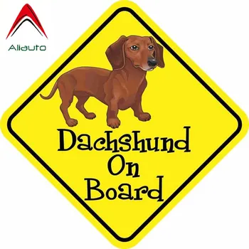 

Aliauto DACHSHUND ON BOARD Car Sticker Dog Warning Mark Reflective Decal for Opel Skoda Octavia Volvo ,13CM*13CM