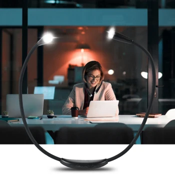 

USB Rechargeable LED Neck Reading Light Knitting Camping Portable 3 Brightness Levels Long Lasting Book Lamp Bendable Arms