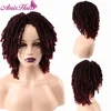 Amir Dreadlock Short Twist Curly Wig Ombre Brown For Black Women and Men Afro Synthetic Crochet Hair Faux Locs Braid Wigs ► Photo 2/6